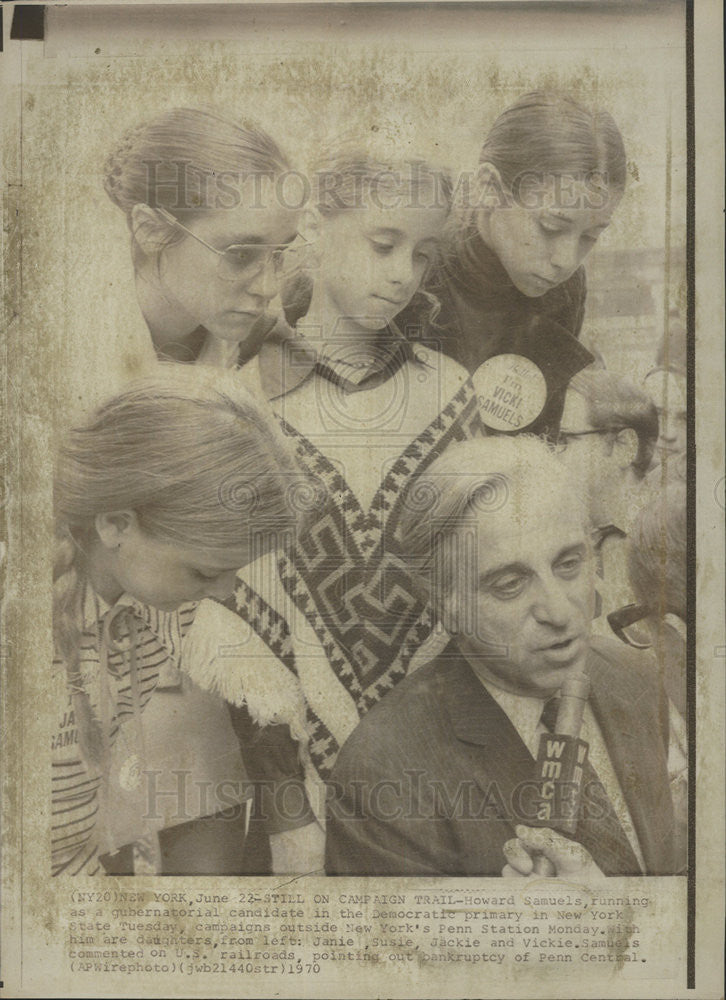 1970 Press Photo Howard Samuels Democratic Governor Candidate New York Penn St. - Historic Images