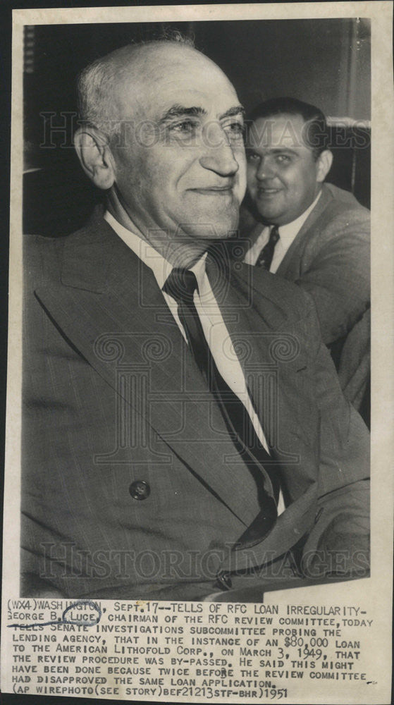 1951 Press Photo George b. luce chairman committee - Historic Images