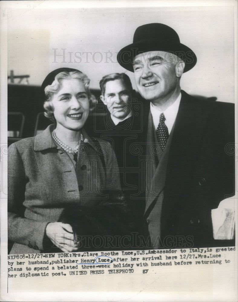 1953 Press Photo Henry luce US ambassador to Italy - Historic Images