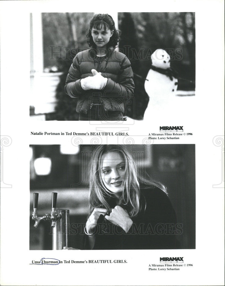 1996 Press Photo Uma Rhurman and Natalie Portman in &quot;Beautiful Girls&quot; - Historic Images