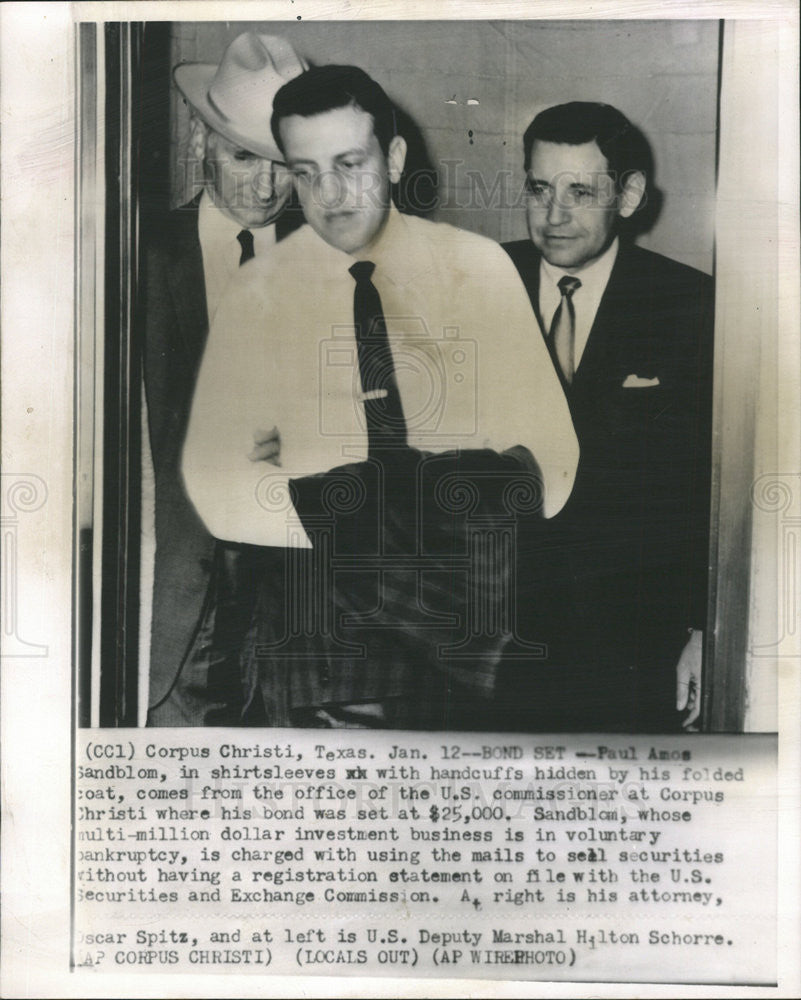 1964 Press Photo Paul Amos Sandblom,charged with mail fraud - Historic Images