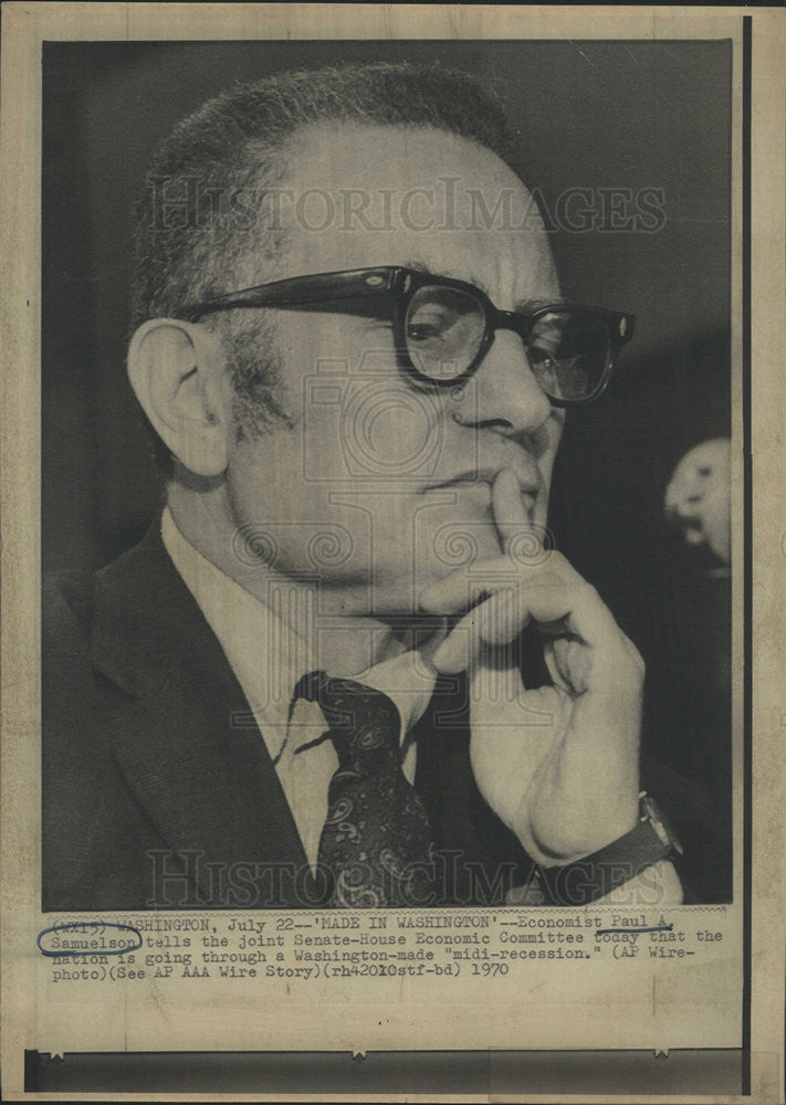 1970 Press Photo Economist Paul Samuelson - Historic Images