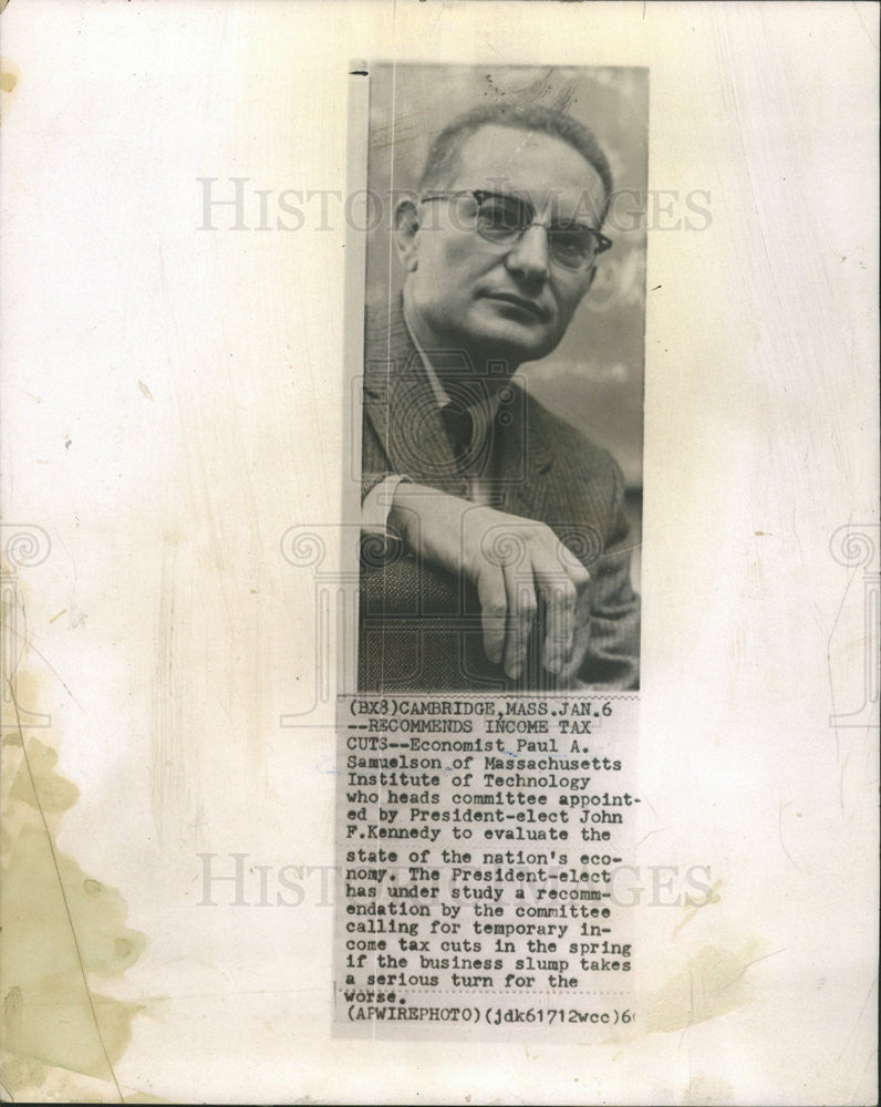 1961 Press Photo Economist Paul A. Samuelson, Head Of Kennedy Economy Committee - Historic Images