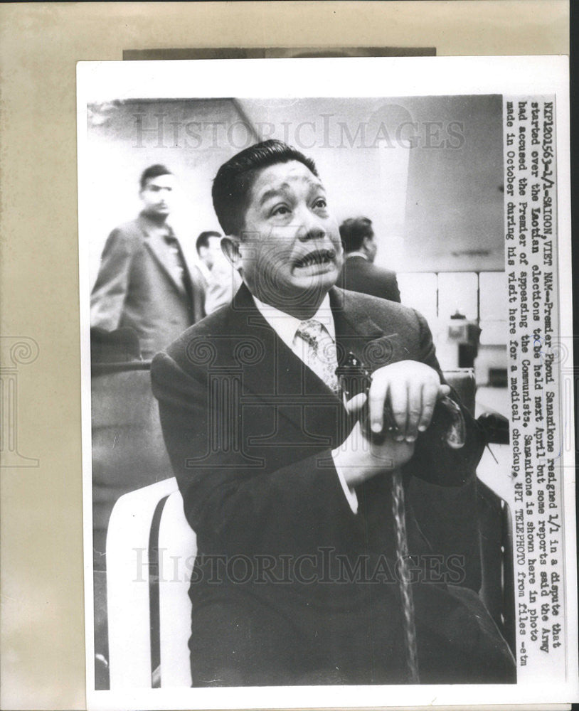 1961 Press Photo Vietnam Premier Sanaikone resigned - Historic Images
