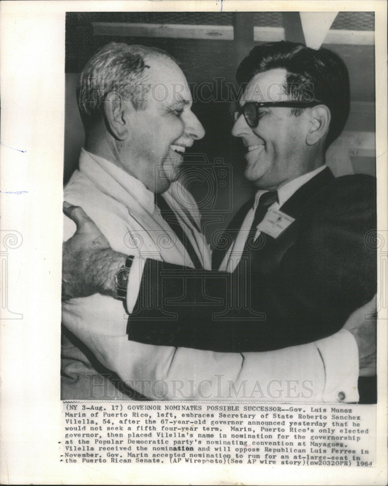 1964 Press Photo gov. luis Muzon roberto sanchez - Historic Images
