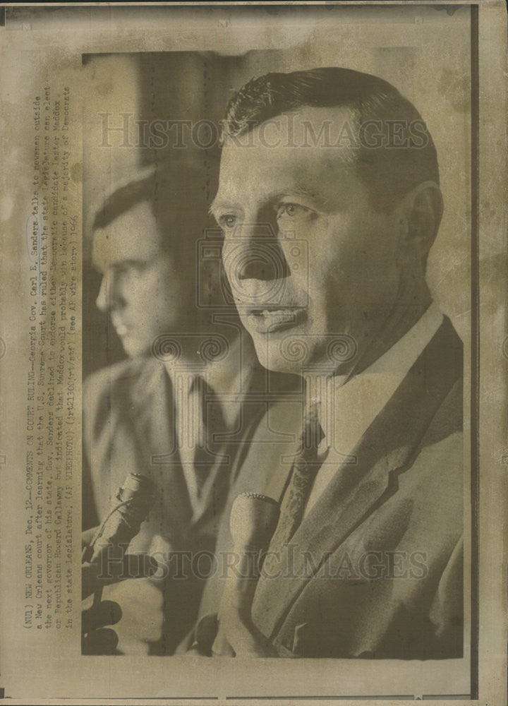 1966 Press Photo Georgia Governor Carl E. Sanders After Supreme Court Decision - Historic Images