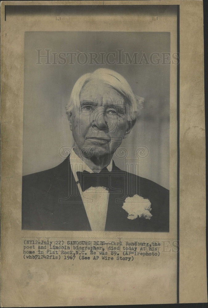 1984 Press Photo Carl Sandburg Biographer Author Memorial - Historic Images