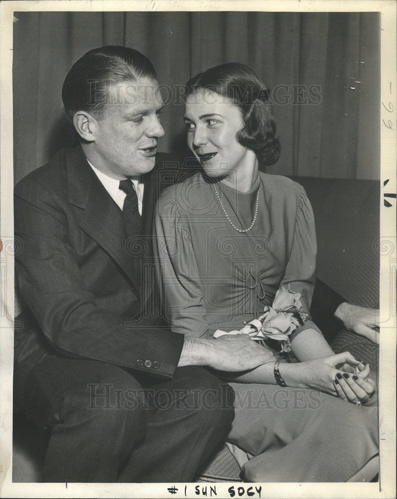 1939 Press Photo Virginia Ann Hodges Mr Mrs Ernest Stanley Fiancee - Historic Images