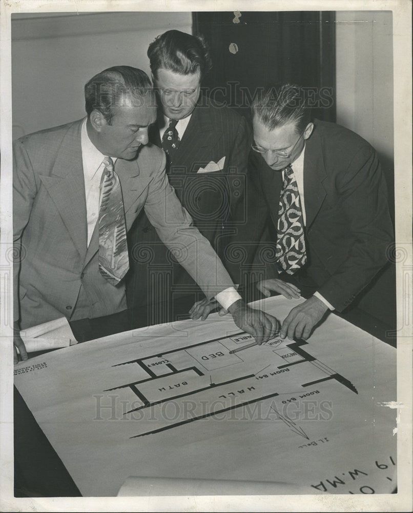 1946 Press Photo Donald Murray John Fletcher Murder Hotel - Historic Images