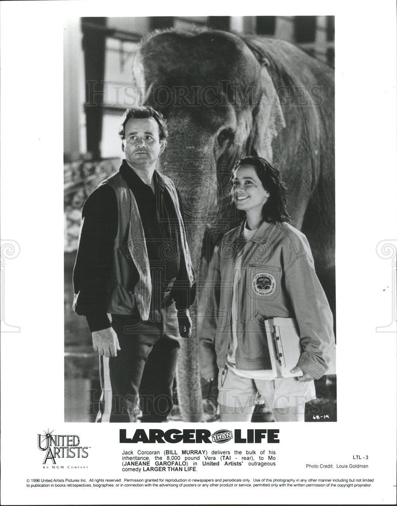 1996 Press Photo Bill Murray Actor Comedian Jeneane Garofalo Actress Larger Life - Historic Images