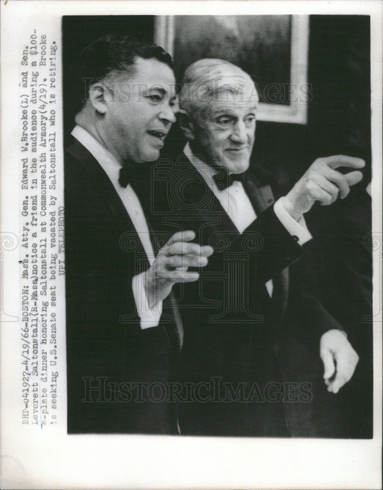 1966 Press Photo Attorney General Edward Brooke Senator Leverett Saltonstall - Historic Images