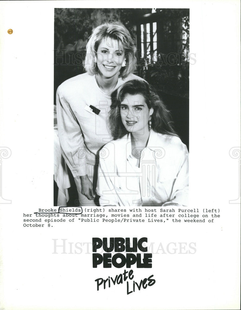 Press Photo Brooke Shields Sarah Purcell Public People Private Lives - Historic Images