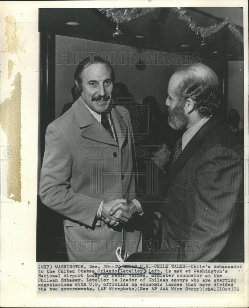 1972 Press Photo Chile&#39;s Ambassador to the United States Orlando Letelier - Historic Images