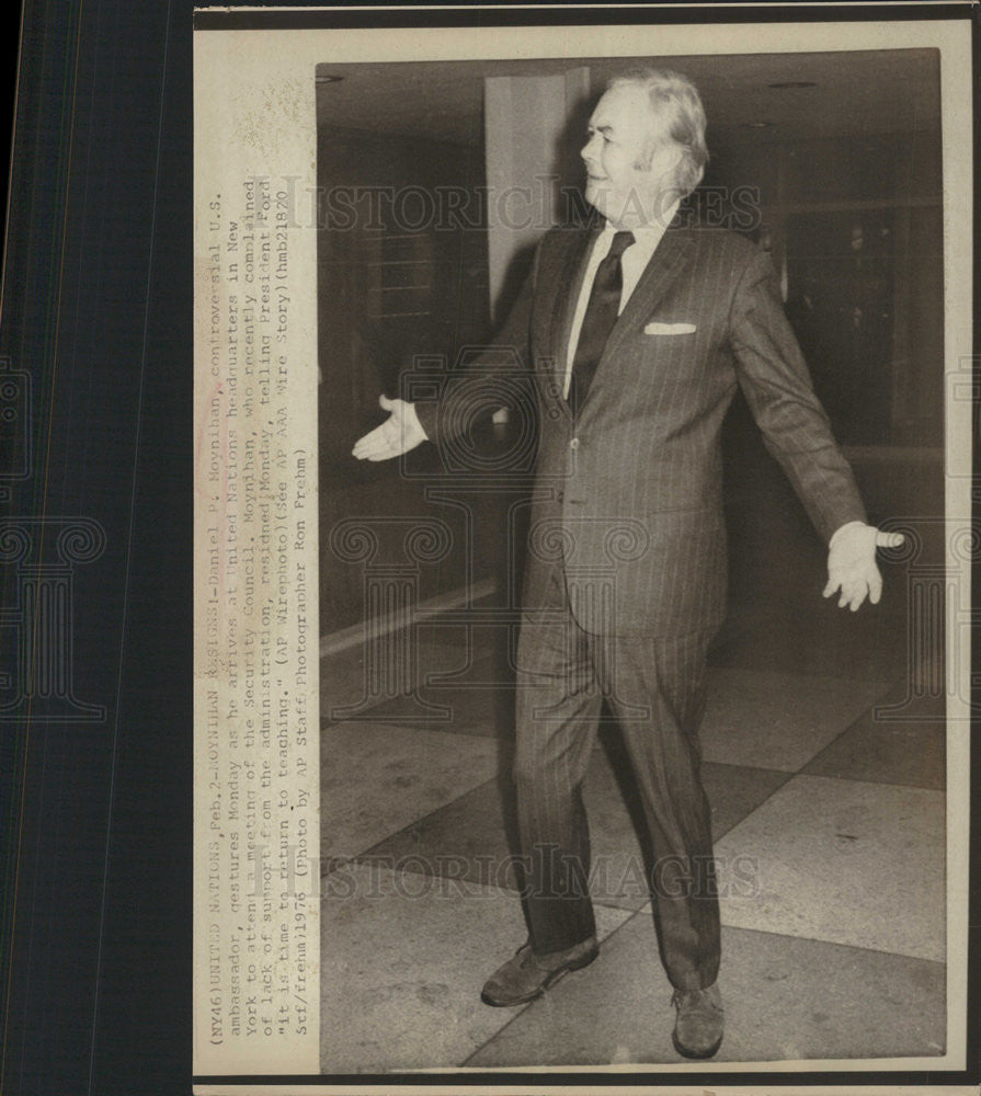 1976 Press Photo Daniel P. Moynihan U.S. Ambassador - Historic Images