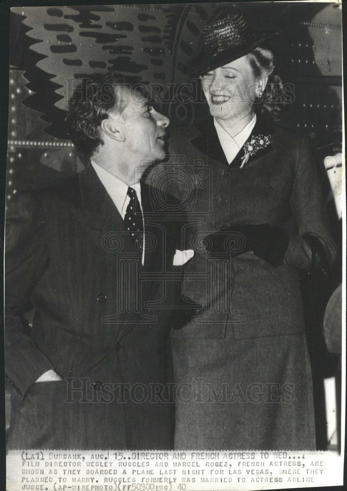 1940 Press Photo Actress Rogez Director Ruggles Wedding Announcement - Historic Images