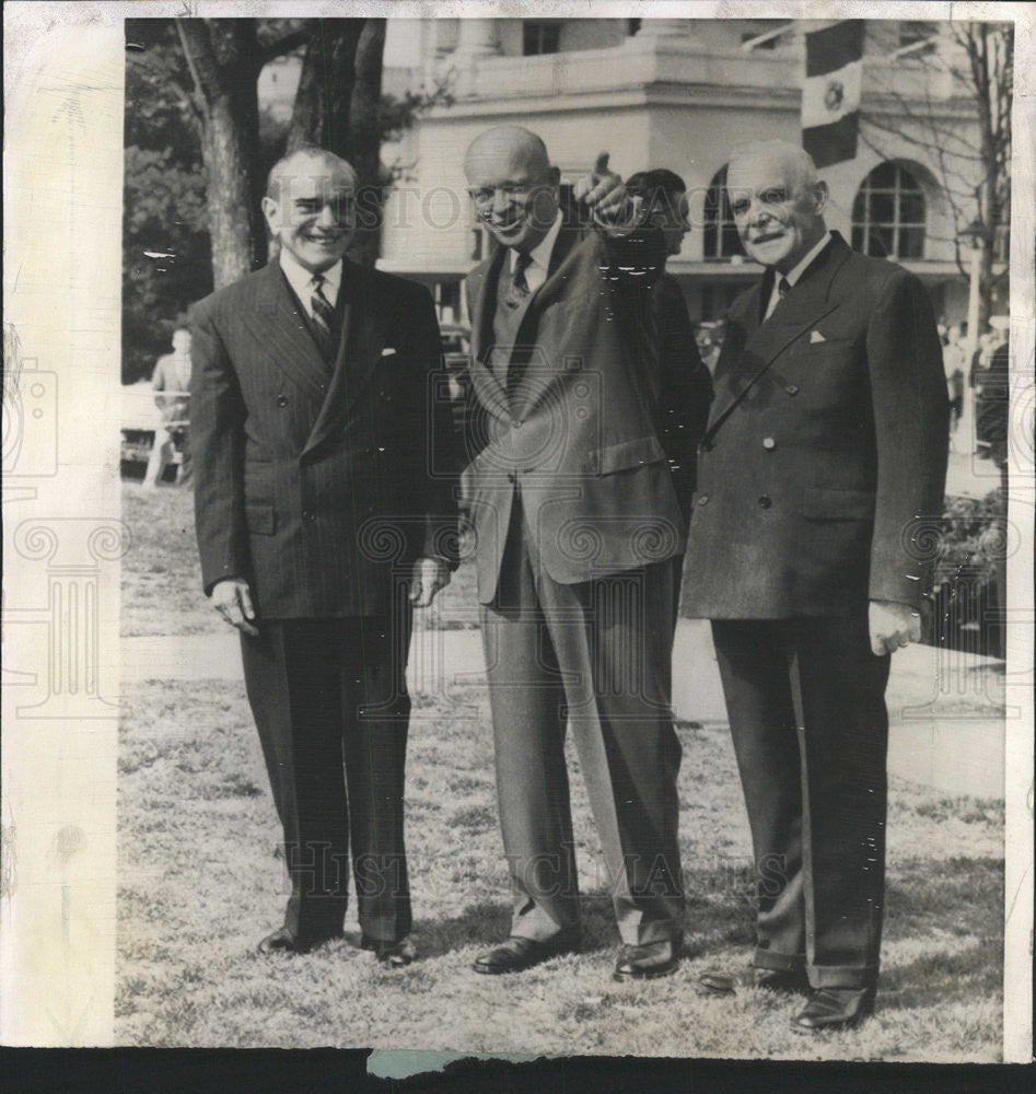 1956 Press Photo President Eisenhower,Mexico&#39;s Pres &amp; Canada&#39;sP.M. - Historic Images