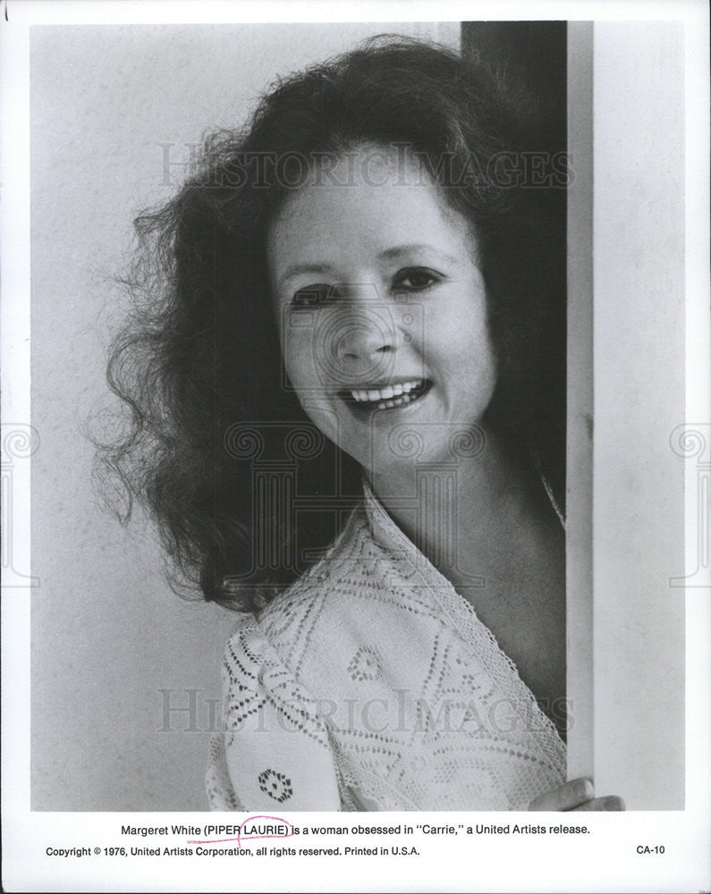 1976 Press Photo Actress Piper Laurie in &quot;Carrie.&quot; - Historic Images