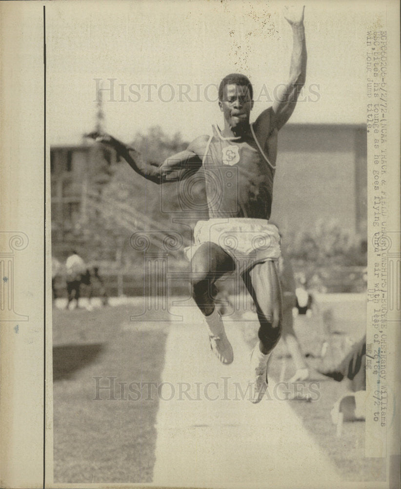 1972 Press Photo NCAA Track and Field champion Randy Williams - Historic Images