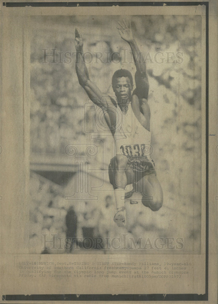 1972 Press Photo Randy Williams American Olympic Sports Athlete - Historic Images