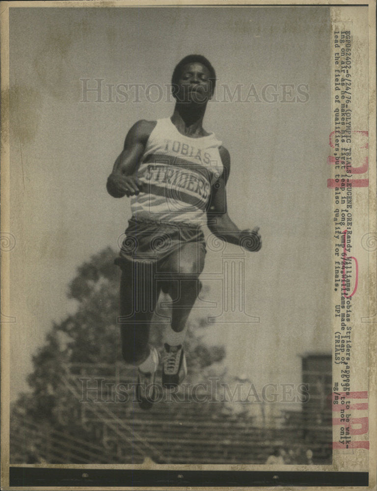 1976 Press Photo Randy Williams at Olympic Qualifying trials - Historic Images