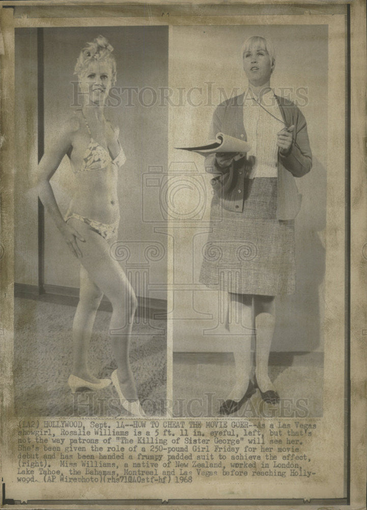 1968 Press Photo Las Vegas showgirl Rosalie Williams - Historic Images