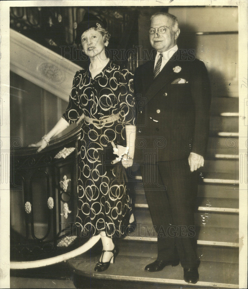 1939 Press Photo Supreme Court Justice Edgar L. Lauer &amp; Wife - Historic Images