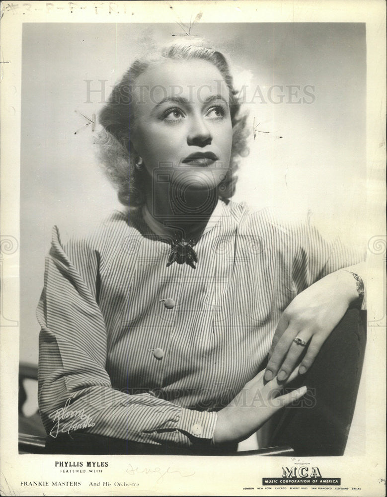 1946 Press Photo SINGER PHYLLIS MYLES - Historic Images