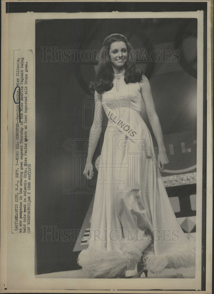 1972 Press Photo CAROLYN PAULUS MISS ILLINOIS MISS AMERICA PAGEANT ATLANTIC CITY - Historic Images