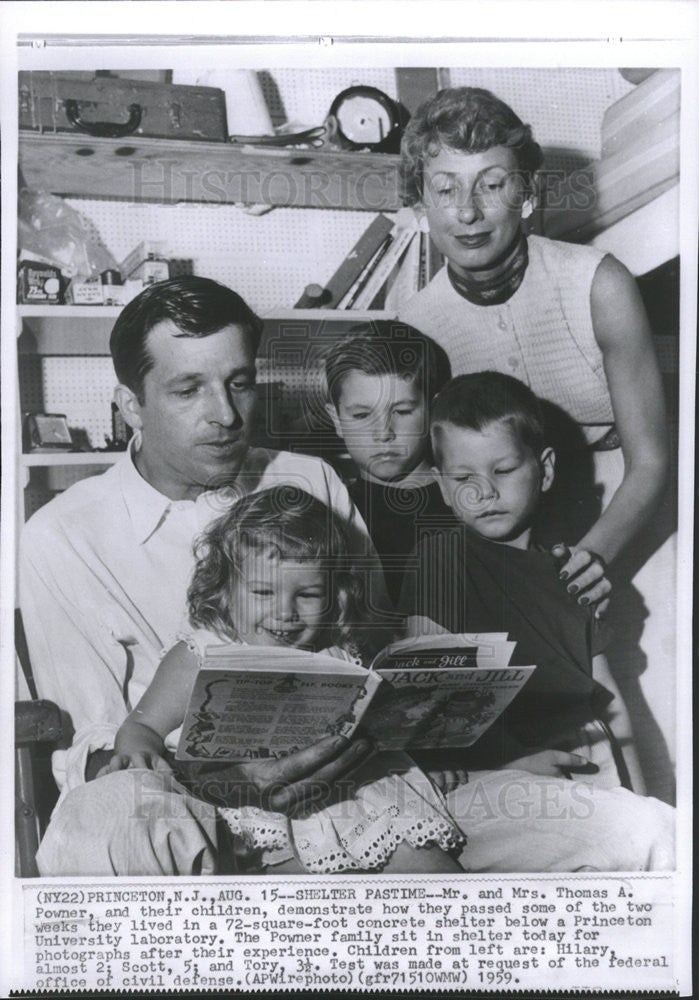 1959 Press Photo MR. MRS. THOMAS A. POWNER CHILDREN - Historic Images