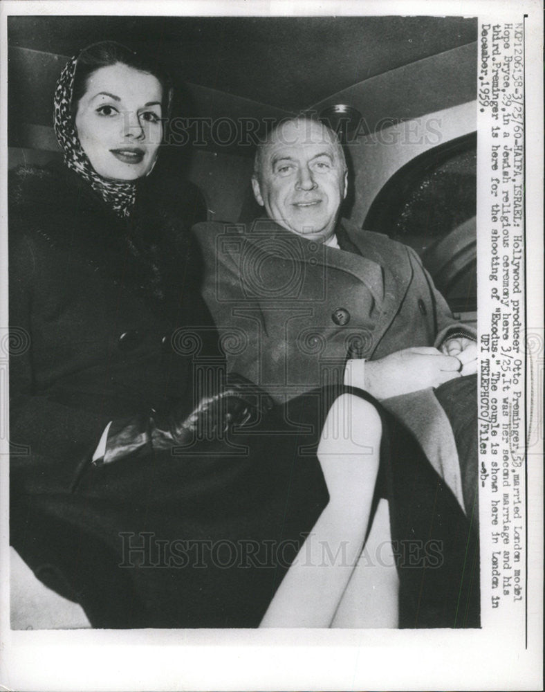 1959 Press Photo OTTO PREMINGER AUSTRO- HUNGARIAN- AMERICAN DIRECTOR HOPE BRYCE - Historic Images