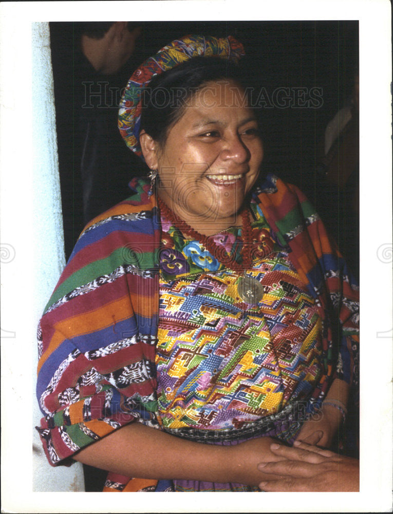 1992 Press Photo Rigoberta Menchu Nobel Peace Prize Winner - Historic Images