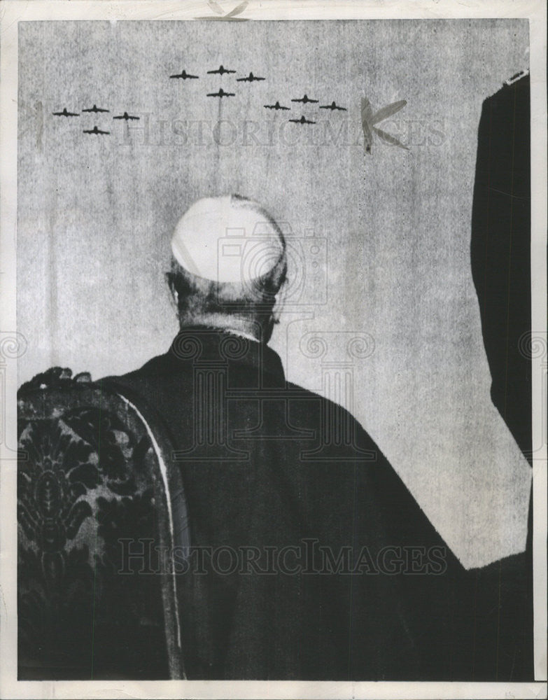 1957 Press Photo POPE PIUS XII HEAD CATHOLIC CHURCH VATICAN CITY STATE - Historic Images