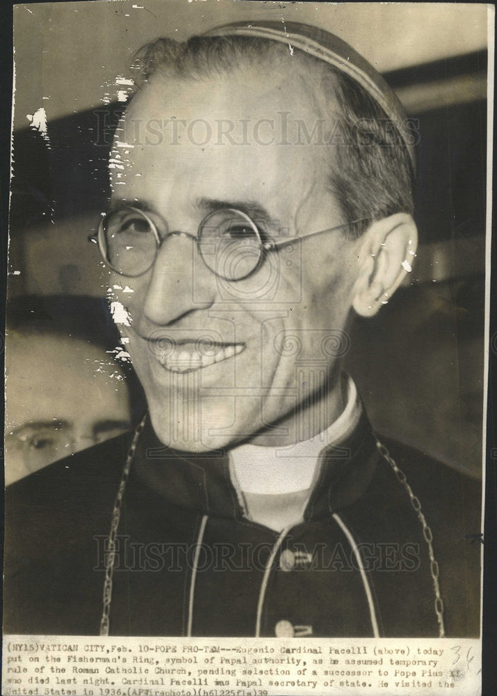 1939 Press Photo Pope Pius XII - Historic Images