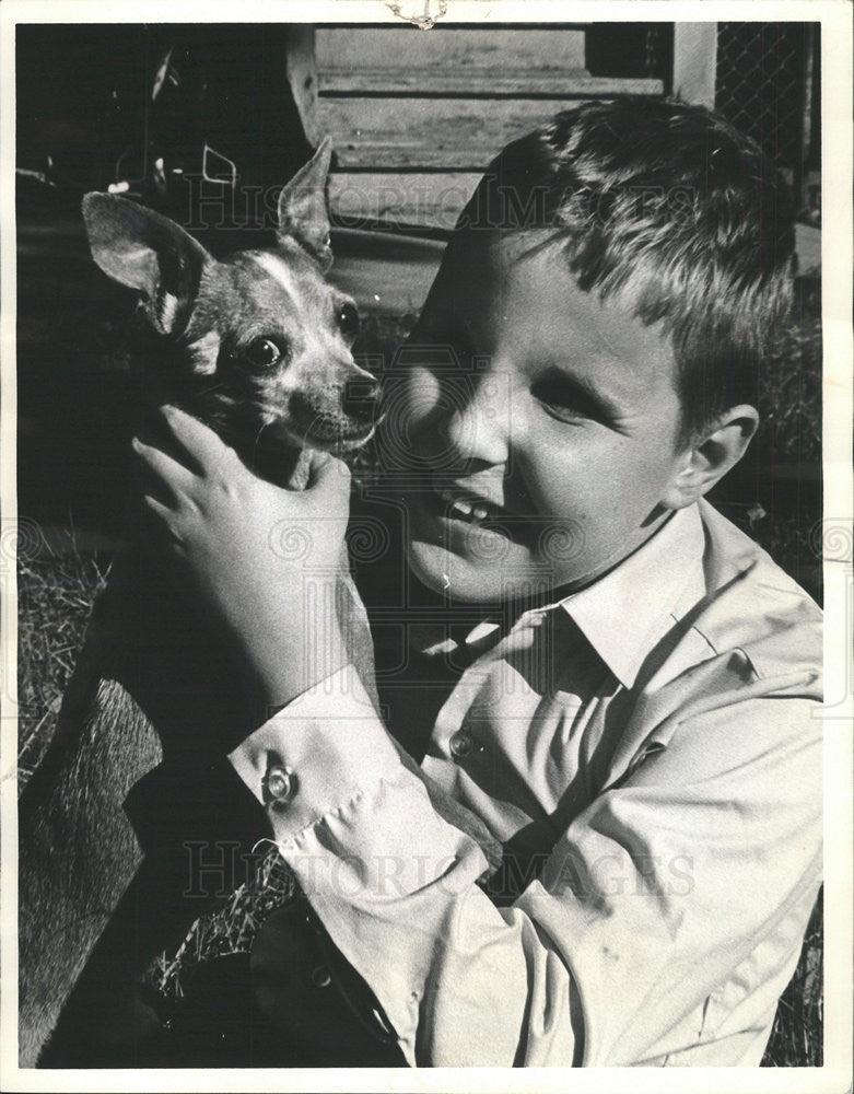 1965 Press Photo EDWARD PIECHOTA BLIND YOUNGSTER PET - Historic Images