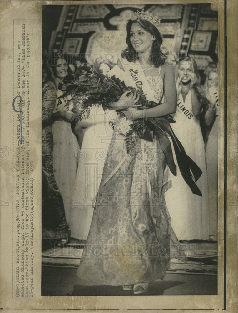 1974 Press Photo Debbra Lee Maly Miss American Teen-ager - Historic Images