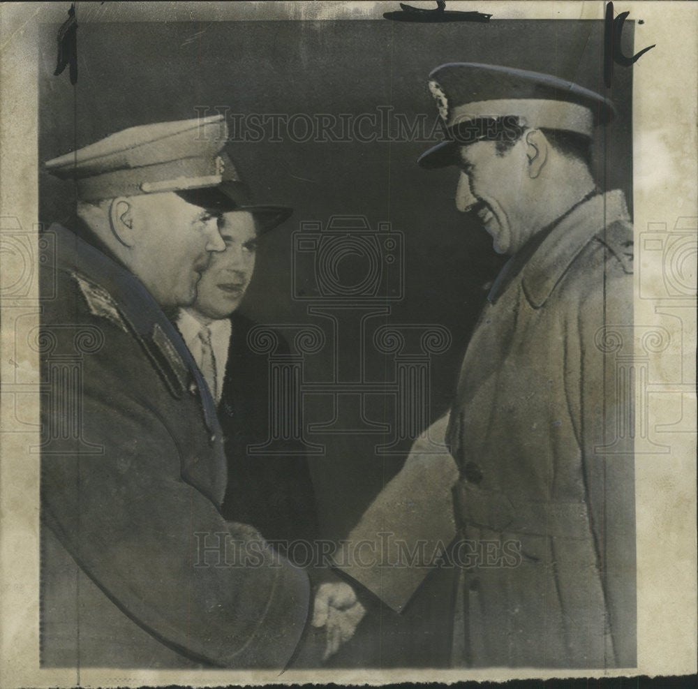 1957 Press Photo Marshal Rodion Malinocsky,Maj Gen Abdel Hakim Amer - Historic Images