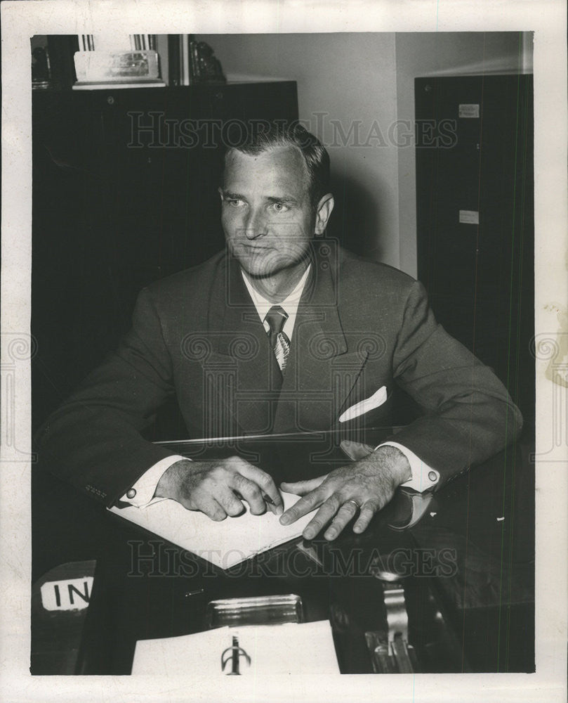 1951 Press Photo Marcus T Nealy,district dir of immigration - Historic Images