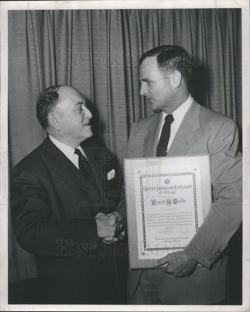 1954 Press Photo Marcus T Neelly and Abraham J Minkus - Historic Images