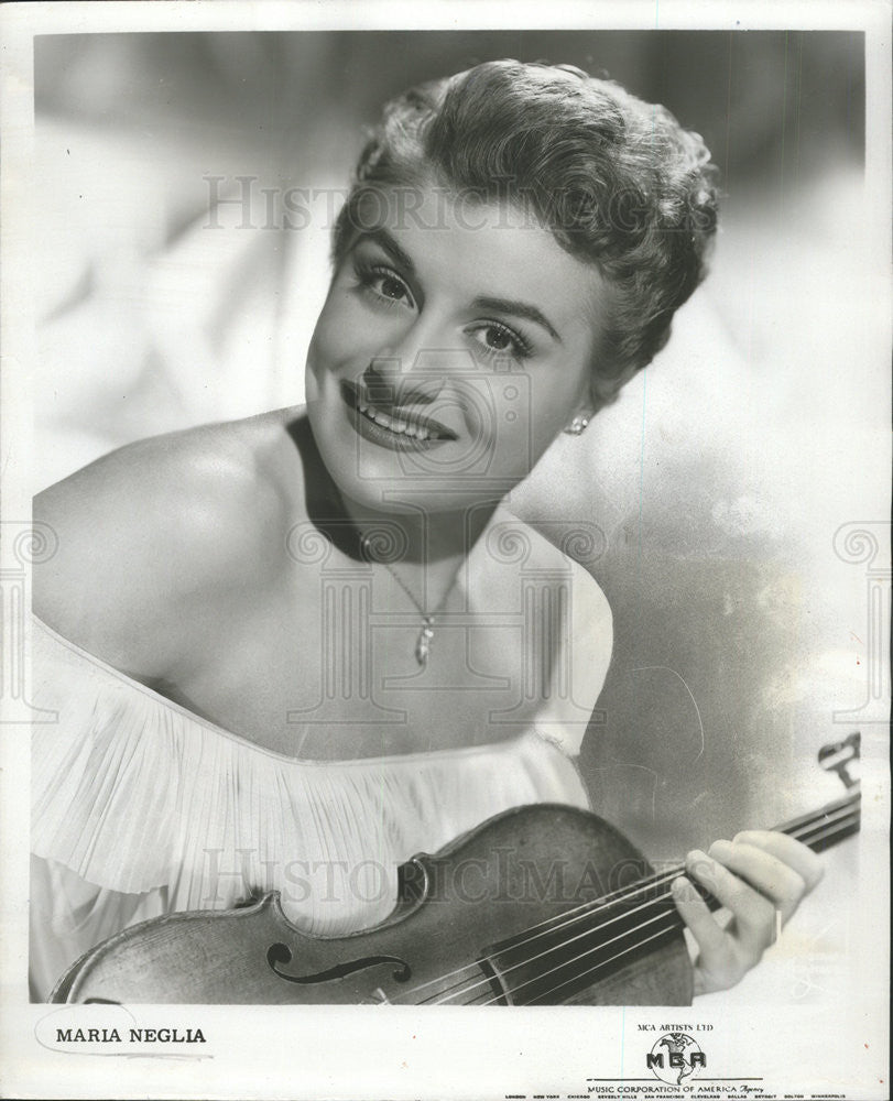 1955 Press Photo Maria Neglia, Violinist - Historic Images