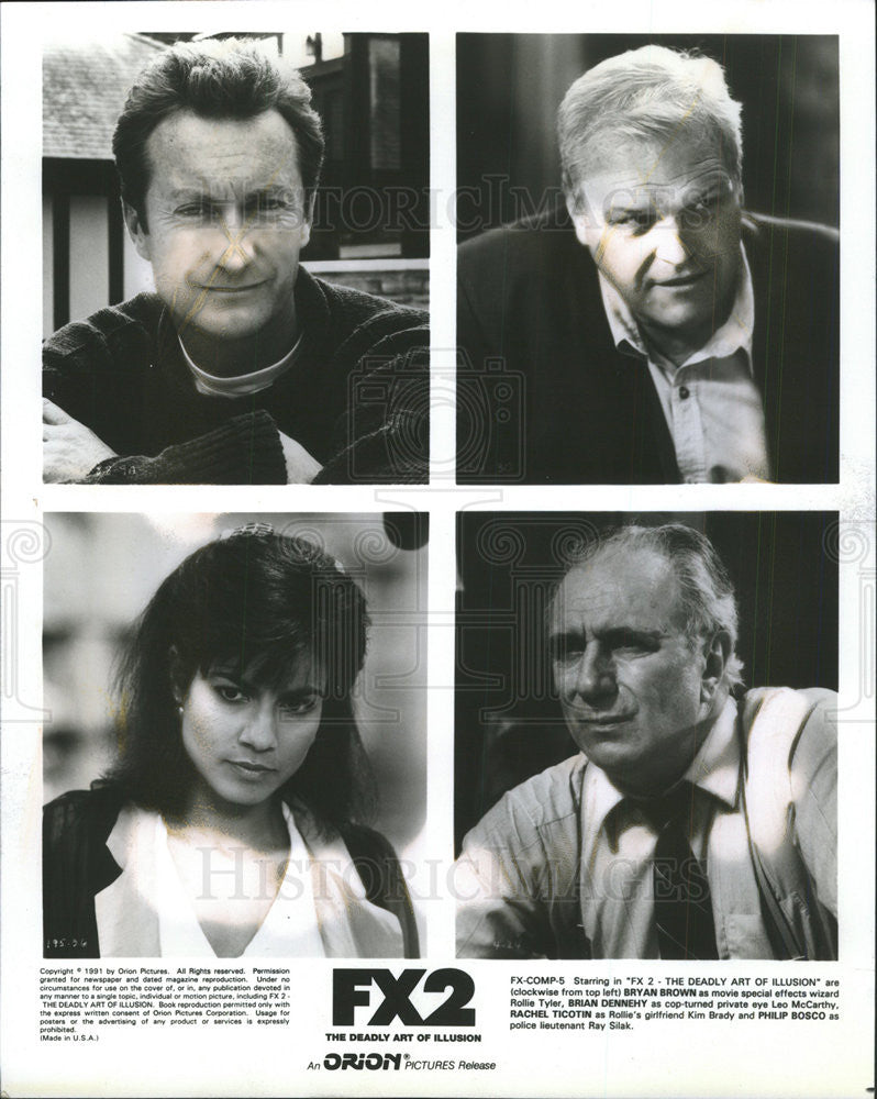 1991 Press Photo Rachel Ticotin, Brian Dennehy, Phillip Bosco & Bryan Brown - Historic Images