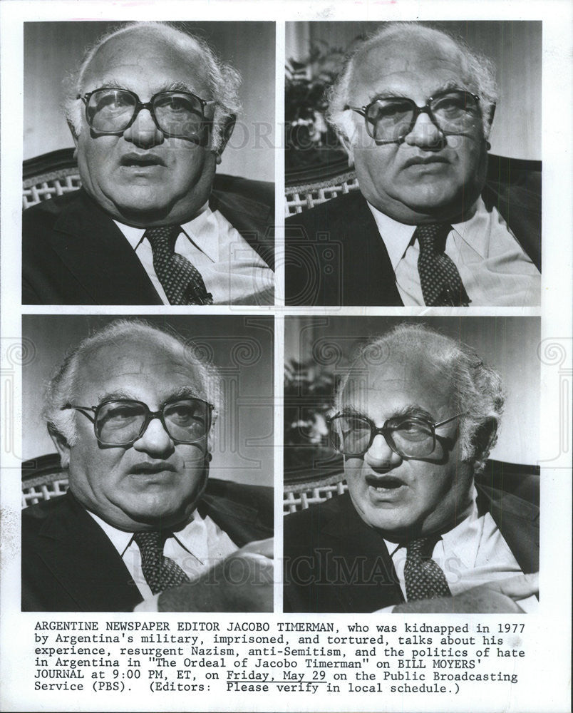 1981 Press Photo Argentine Newspaper Editor Jacobo Timerman, Torture Victim - Historic Images