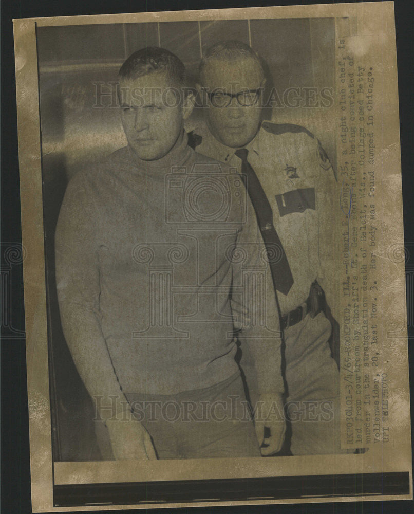 1969 Press Photo Robert Long and Lt Gene Ebens.He murdered a coed - Historic Images