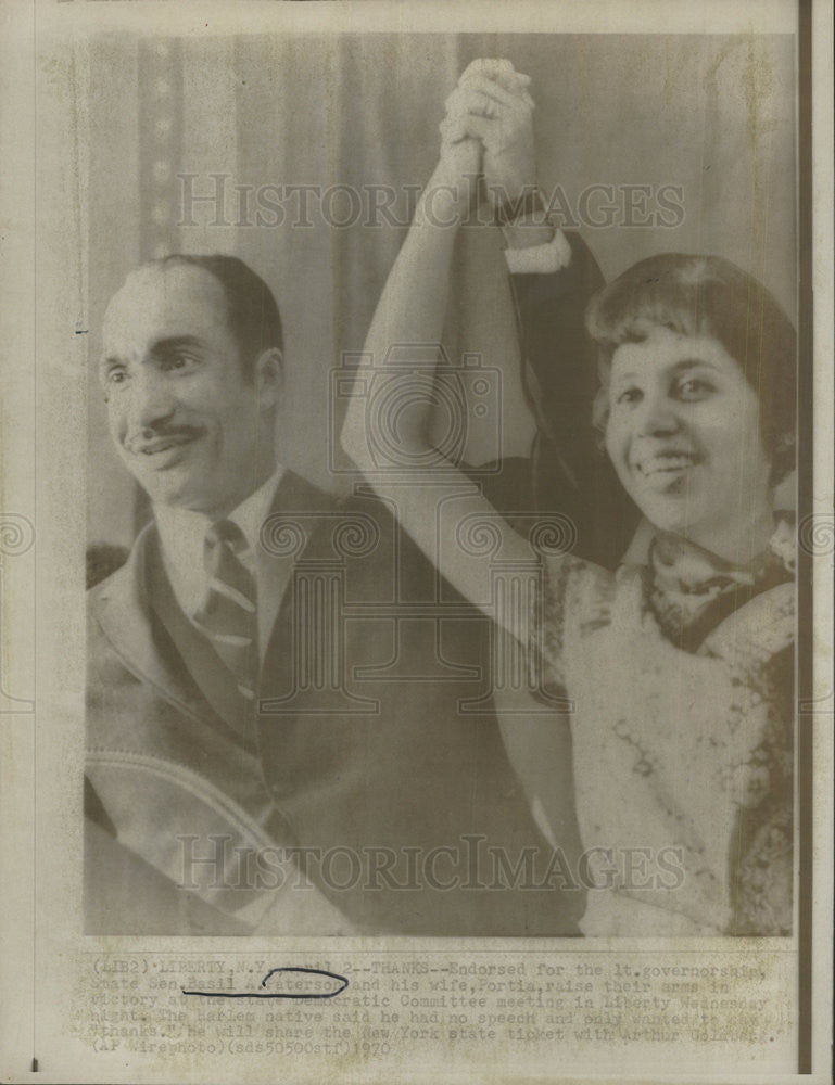 1970 Press Photo Basil Paterson Endorsed For NY Lt. Governorship - Historic Images