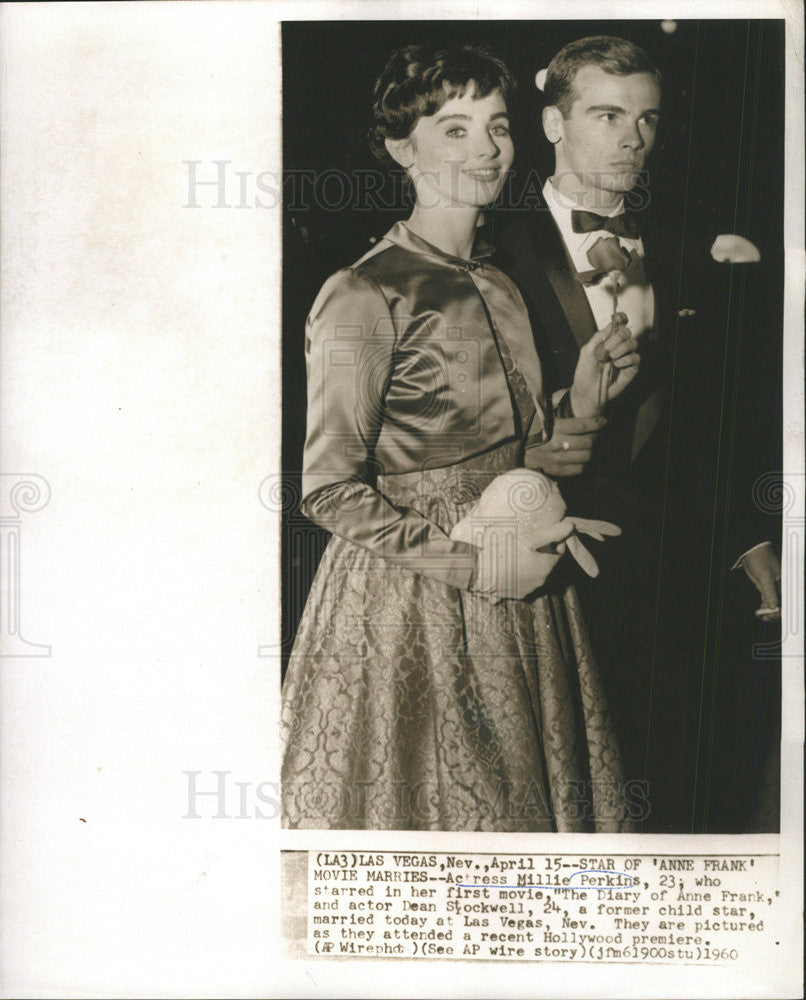 1960 Press Photo Actress Millie Perkins Diary Anne Frank Dean Stockwell Actor - Historic Images