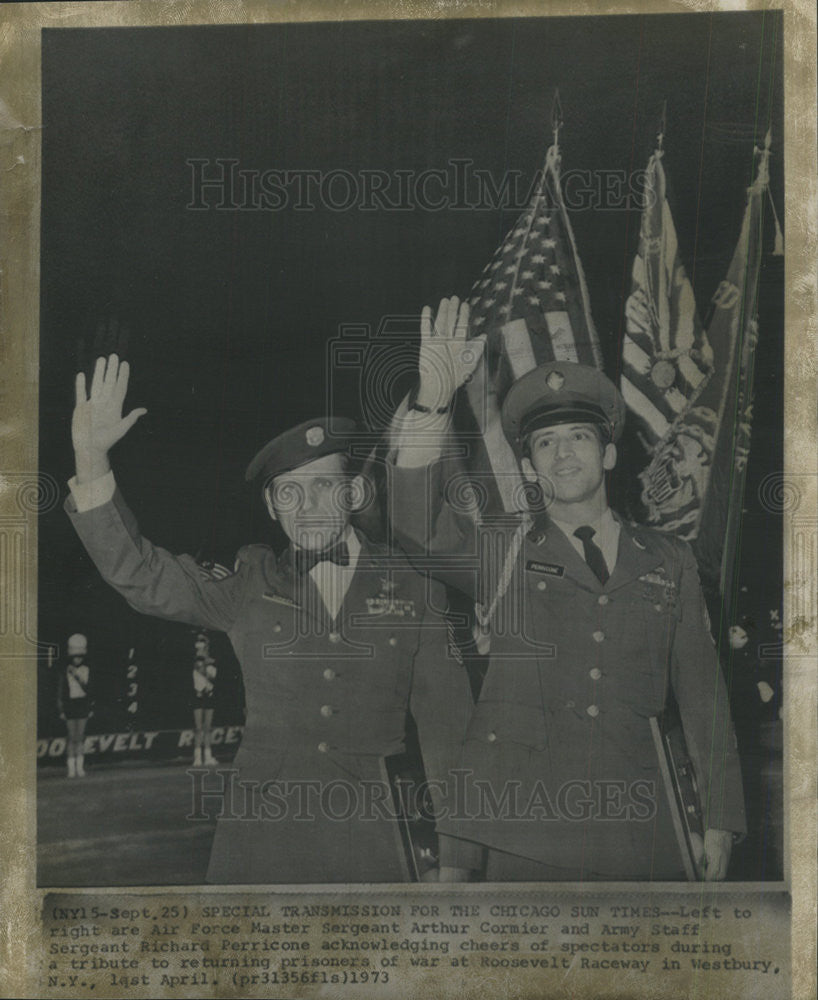 1973 Press Photo Air Force Master Sergeant Arthur Cormier Richard Perricone - Historic Images