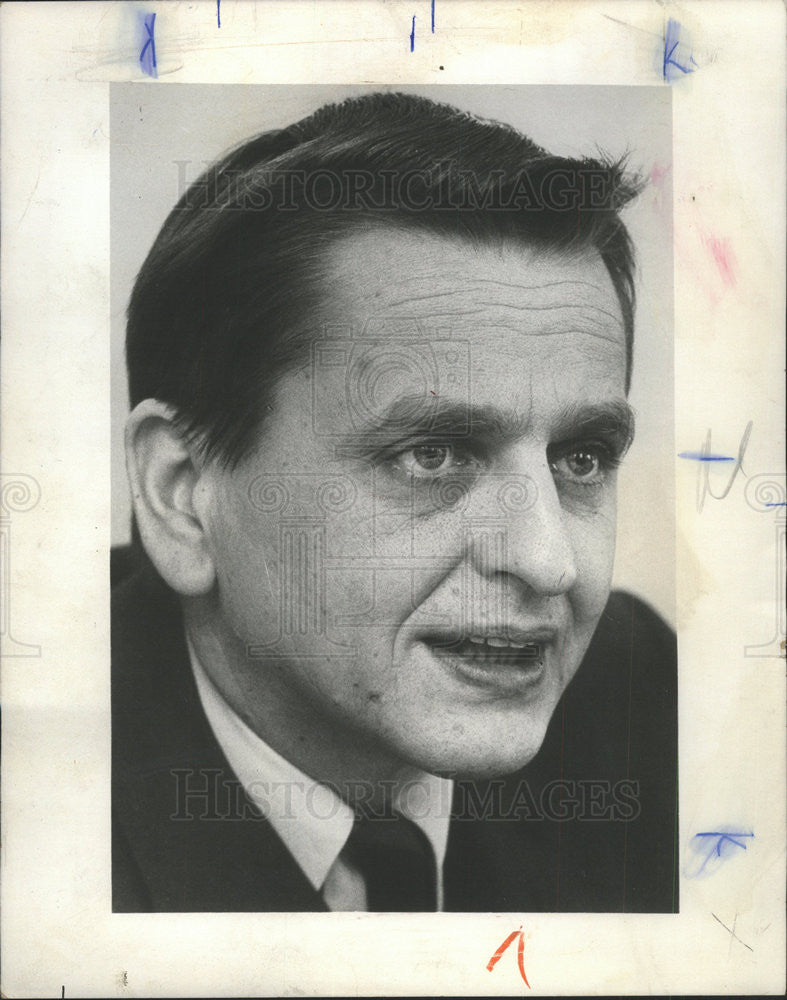 1969 Press Photo Olof Falme Swedish Minister Education - Historic Images