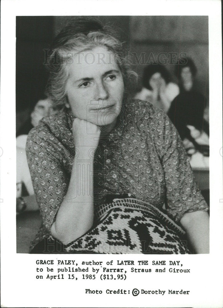 Press Photo Grace Paley American Jewish Writer Poet "Later the Same Day" Author - Historic Images