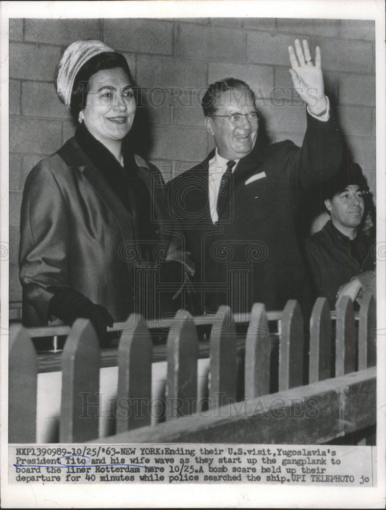 1963 Press Photo Yugoslavia&#39;s President Tito and His Wife - Historic Images