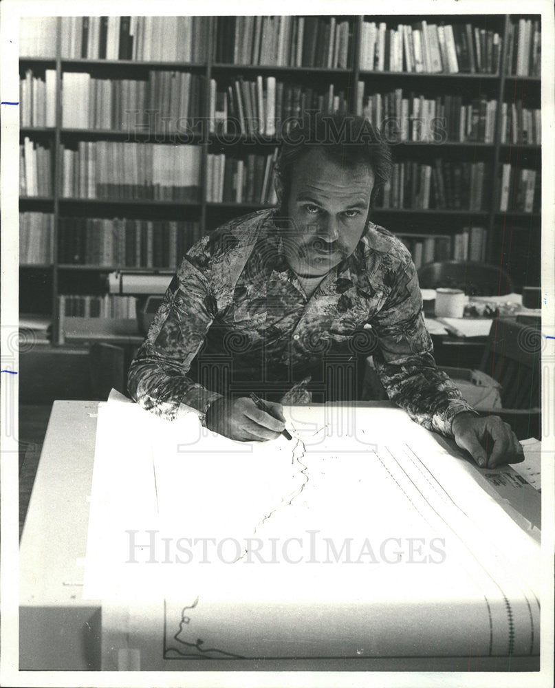 1977 Press Photo DR. MICHAEL C. MOSELEY ARCHEOLOGIST  FIELD MUSEUM - Historic Images