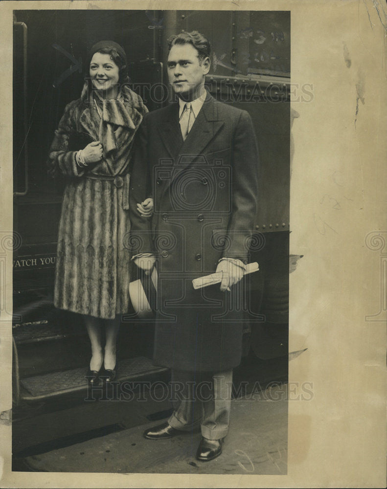 1931 Press Photo Mr Mrs Lydell Peck former Janey Gaynor Actress San Francisco - Historic Images